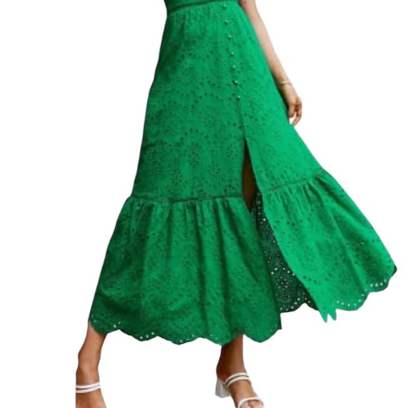 Simplee Women's Dress Green Sz M Crochet Sundress Boho Fairy VTG #113 - Picture 4 of 17